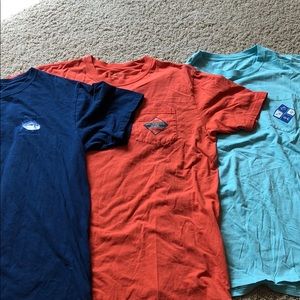 Lot 3 Men’s Southern Tide Shirts Large Orange Blue